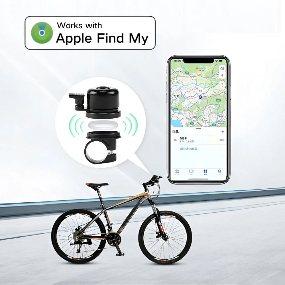 iOS Anti-Theft Locator Bicycle Bell Tracker Suitable for The Apple Find My Program Smart Bike Anti-loss Device Bell Model