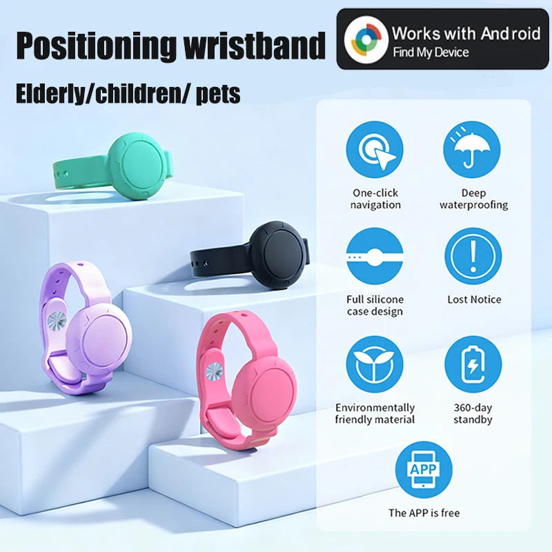 New Global Tracker Children's Wristband Waterproof Locator Suitable For Xiaomi Huawei Mobile Phones Android Systems Pet Tracking