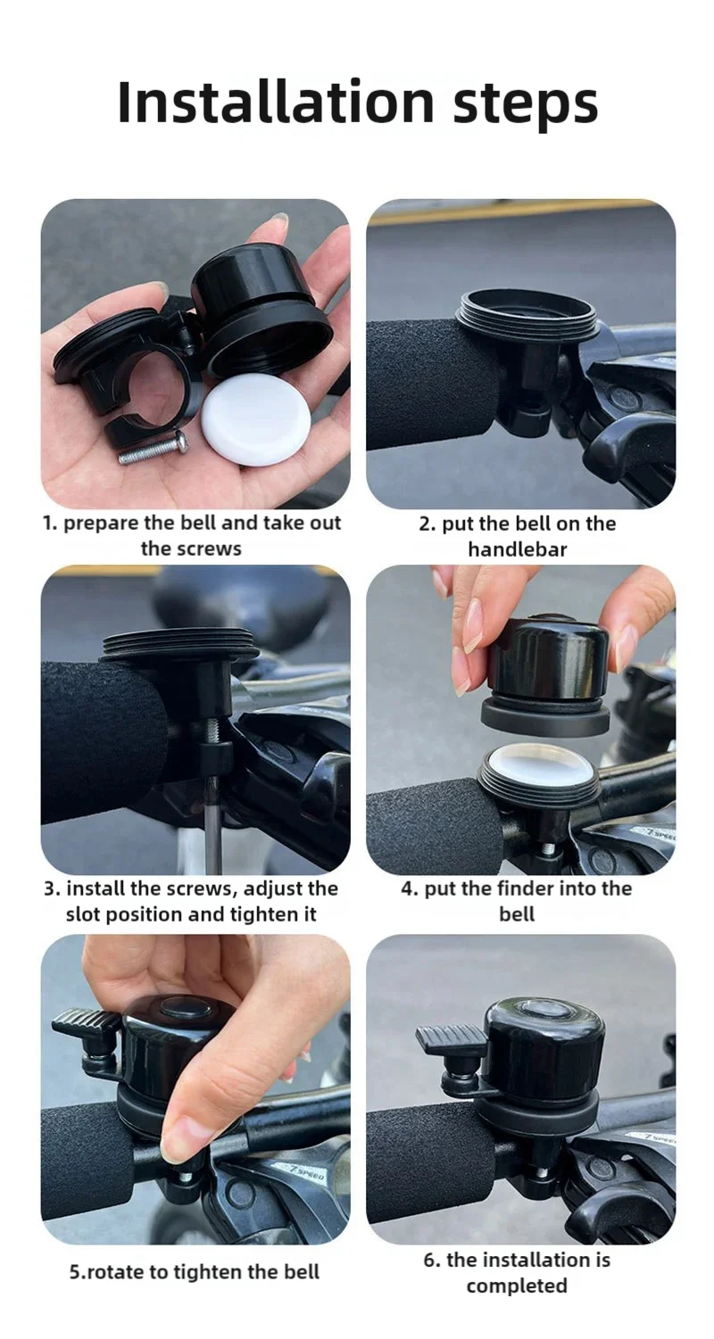 iOS Anti-Theft Locator Bicycle Bell Tracker Suitable for The Apple Find My Program Smart Bike Anti-loss Device Bell Model