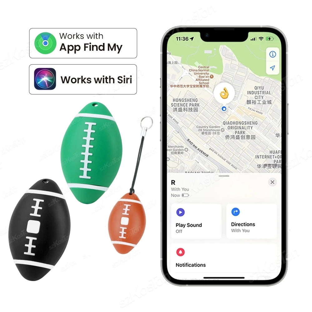Mini traceur ballon de rugby bluetooth™