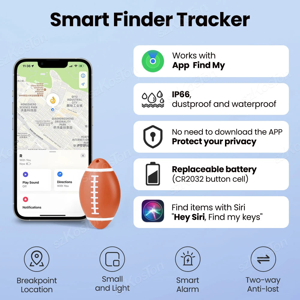 Mini traceur ballon de rugby bluetooth™