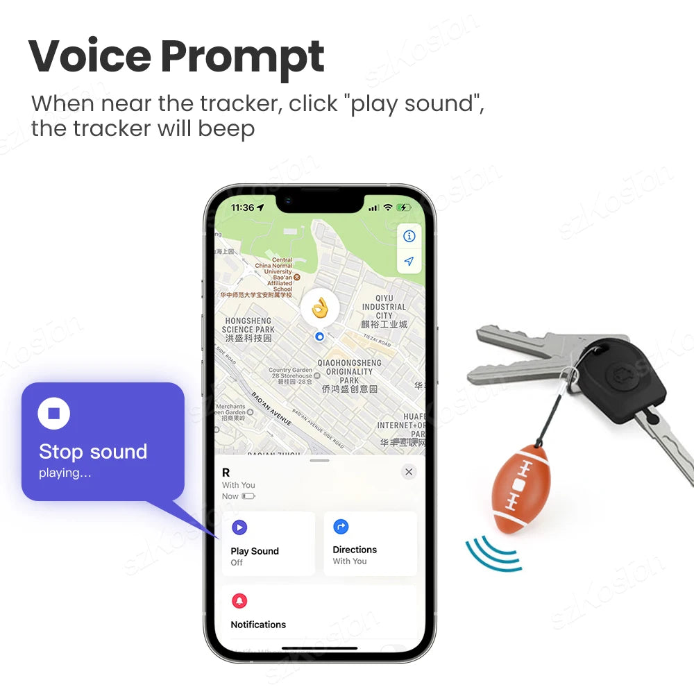 Mini traceur ballon de rugby bluetooth™
