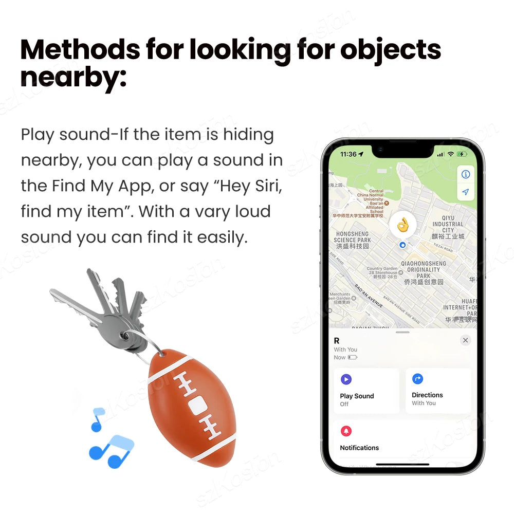 Mini traceur ballon de rugby bluetooth™